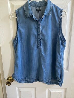 Talbots sleeveless denim pullover
